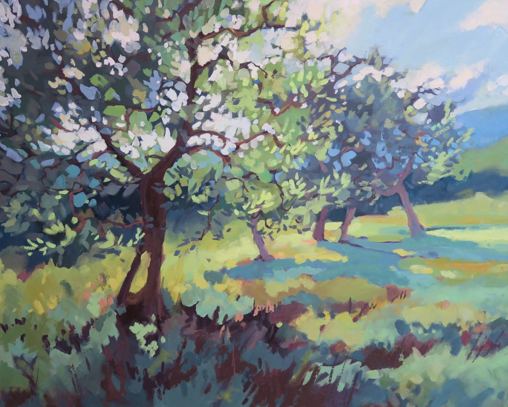Painting of the Olive Grove, 3 Olive trees in Italy
